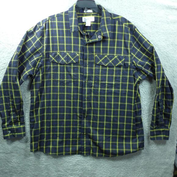 Duluth Trading Company Untucked Plaid Oysterous Blue Flannel Shirt Men's Size XL - Picture 1 of 11